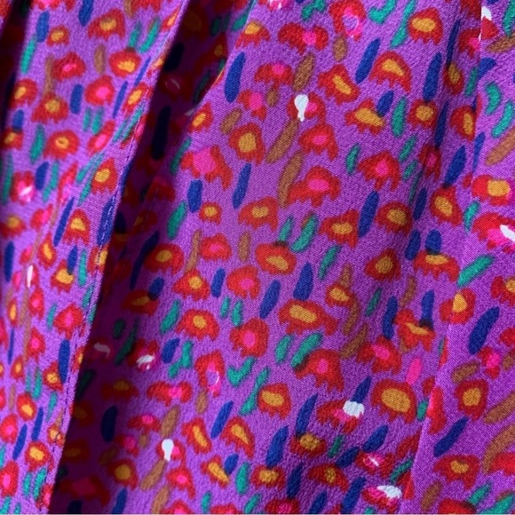 rebecca taylor Mini Tulip Dress 8 Floral Silk Cocktail Ruffle Flounce Luxury - Picture 3 of 5